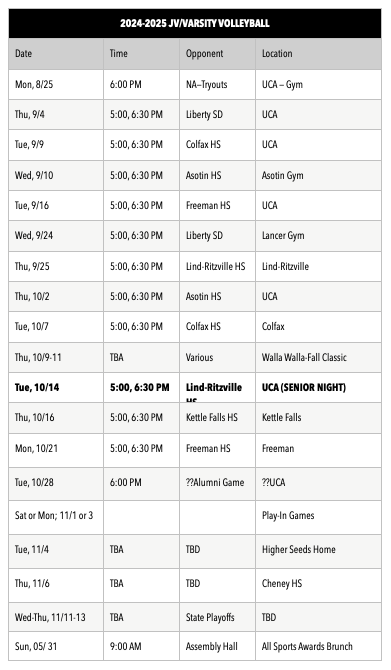 25-26 Volleyball UCA
